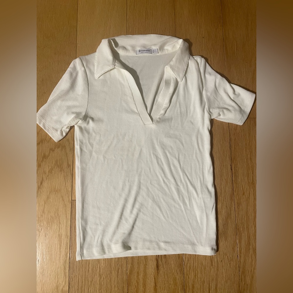 White V-Neck Top